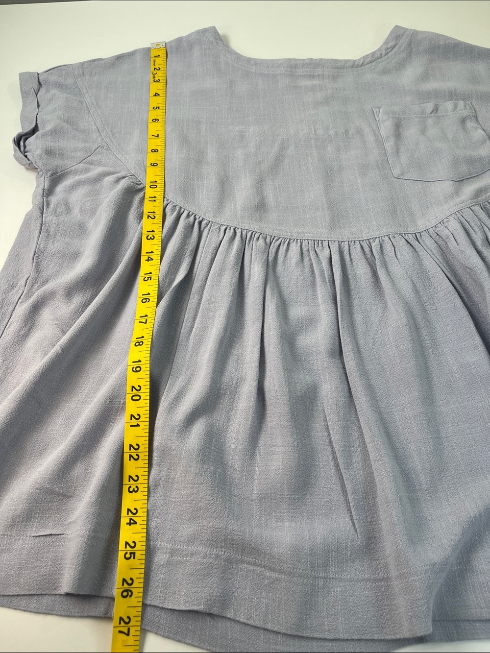 Entro Light Lavender Short Sleeve Peplum Blouse with Pocket Sz L - Picture 4 of 8